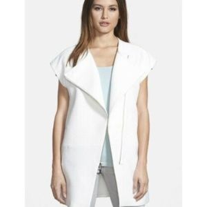 Elie Tahari contemporary Prado zippered vest XS (2) Sky White MSRP …